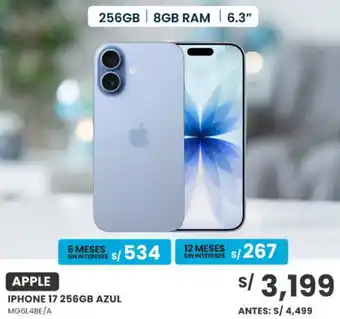 APPLE IPHONE 17 256GB AZUL