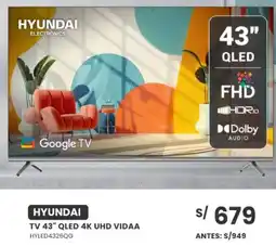 Tiendas EFE HYUNDAI TV 43" QLED 4K UHD VIDAA oferta