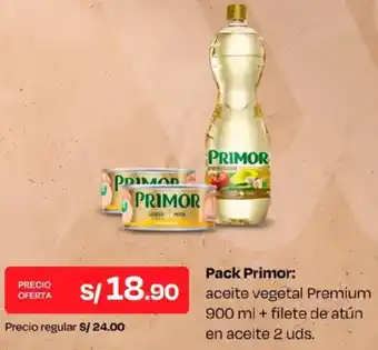 Pack Primor: aceite vegetal Premium + filete de atún en aceite 2 uds.