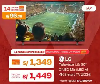 Televisor LG 50" QNED MiniLED AI 4K Smart TV 2026
