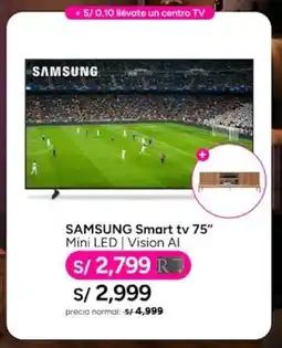 Ripley SAMSUNG Smart tv 75" oferta