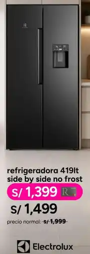 Ripley Electrolux refrigeradora 419lt side by side no frost oferta