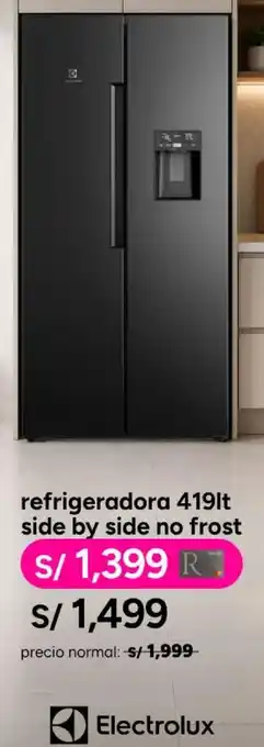 Electrolux refrigeradora 419lt side by side no frost