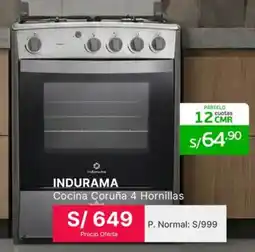 Falabella INDURAMA Cocina Coruña 4 Hornillas oferta