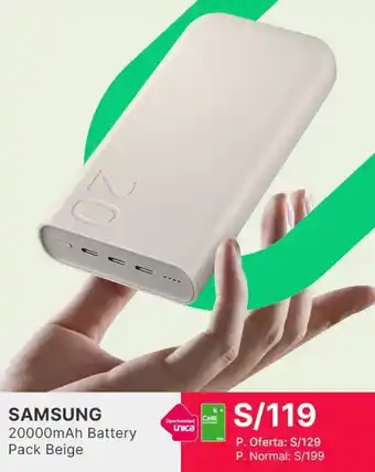 SAMSUNG 20000mAh Battery Pack Beige