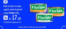 Wong Filete de atún en aceite vegetal, aceite de girasol o agua Florida oferta