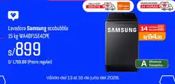 Wong Lavadora Samsung ecobubble 15 kg WA40F15E4CPE oferta