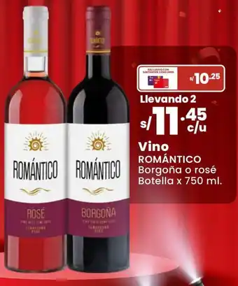 Vino romántico borgoña o rosé