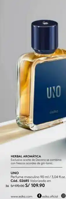 Ésika Uno perfume para hombre oferta