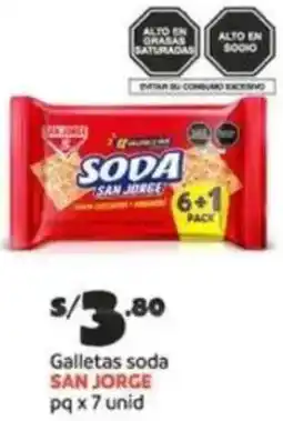 Plaza Vea Galletas soda SAN JORGE oferta
