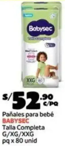 Plaza Vea Pañales para bebé BABYSEC Talla Completa oferta