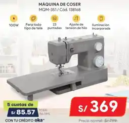Hiraoka MÁQUINA DE COSER MQM-351 oferta