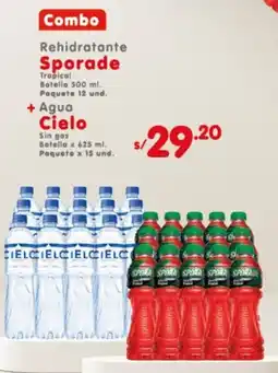 Vega Combo Rehidratante Sporade + Agua Cielo oferta