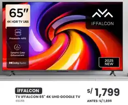 Tiendas EFE TV IFFALCON 65" 4K UHD GOOGLE TV oferta