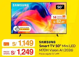 Metro SAMSUNG Smart TV 50" Mini LED M70H Vision Al (2026) oferta