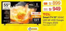 Metro TCL Smart TV 55" 55V6C LED 4K UHD Google TV negro 2025 oferta