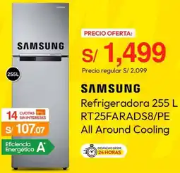 Metro SAMSUNG Refrigeradora 255 L RT25FARADS8/PE All Around Cooling oferta