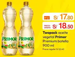 Metro Twopack aceite vegetal Primor Premium botella oferta