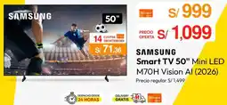 Metro SAMSUNG Smart TV 50" Mini LED M70H Vision Al (2026) oferta