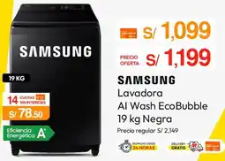 Metro SAMSUNG Lavadora Al Wash EcoBubble 19 kg Negra oferta