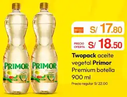Metro Twopack aceite vegetal Primor Premium botella oferta