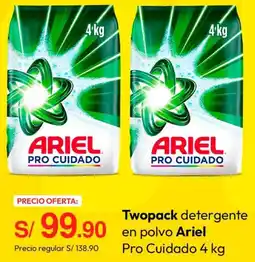 Metro Twopack detergente en polvo Ariel Pro Cuidado oferta