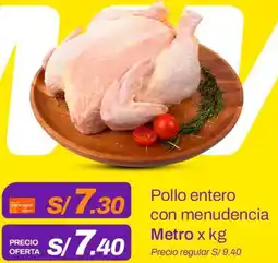 Metro Pollo entero con menudencia Metro oferta
