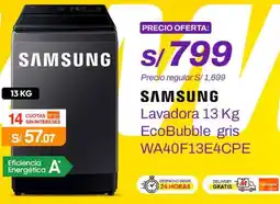 Metro SAMSUNG Lavadora 13 Kg EcoBubble gris WA40F13E4CPE oferta