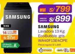 Metro SAMSUNG Lavadora 13 Kg EcoBubble gris WA40F13E4CPE oferta
