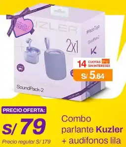Metro Combo parlante Kuzler + audífonos lila oferta