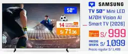 Metro SAMSUNG TV 50" Mini LED M70H Vision Al Smart TV (2026] oferta