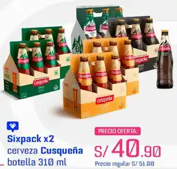 Metro Sixpack x2 cerveza Cusqueña oferta