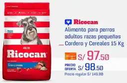 Metro Ricocan Alimento para perros adultos razas pequeñas Cordero y Cereales oferta