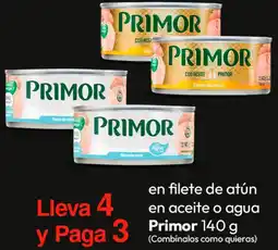 Metro en filete de atún en aceite o agua Primor oferta
