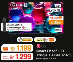 Metro LG Smart TV 65" LED Thing Al UA7300 (2025) oferta