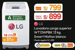 Metro LG Lavadora carga superior WT13WPBK 13 kg Smart Motion blanco oferta
