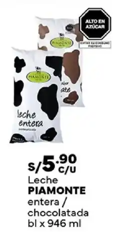 Plaza Vea Piamonte leche entera / chocolatada bl oferta