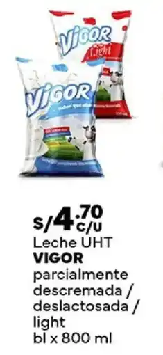 Plaza Vea Vigor leche uht parcialmente descremada / deslactosada / light bl oferta