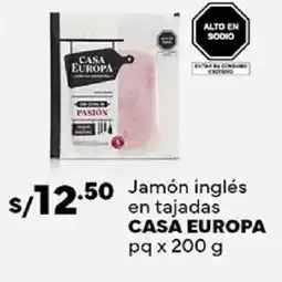 Plaza Vea Casa europa jamón inglés en tajadas pq oferta