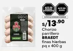 Plaza Vea Braedt chorizo parrillero finas hierbas pq oferta
