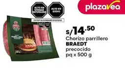 Plaza Vea Braedt chorizo parrillero precocido pq oferta
