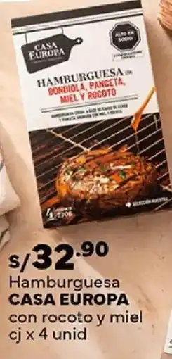 Plaza Vea Casa europa hamburguesa con rocoto y miel cj oferta