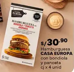 Plaza Vea Casa europa hamburguesa con bondiola y panceta cj oferta