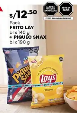 Plaza Vea Frito lay pack bl + piqueo snax bl oferta