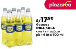 Plaza Vea Inca kola gaseosa con/sin azúcar oferta