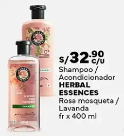 Plaza Vea Herbal essences shampoo/ acondicionador rosa mosqueta / lavanda fr oferta