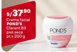 Plaza Vea Pond's crema facial clarant b3 piel seca pt oferta