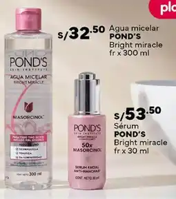 Plaza Vea Pond's agua micelar bright miracle fr oferta