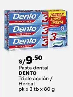 Plaza Vea Dento pasta dental triple acción / herbal oferta