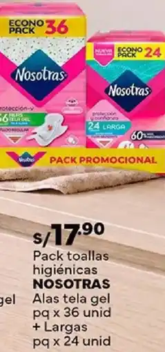 Plaza Vea Nosotras pack toallas higiénicas alas tela gel oferta